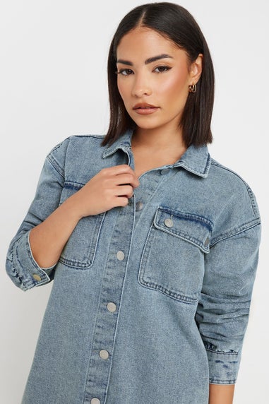 Pixiegirl Blue Denim Shirt Mini Dress