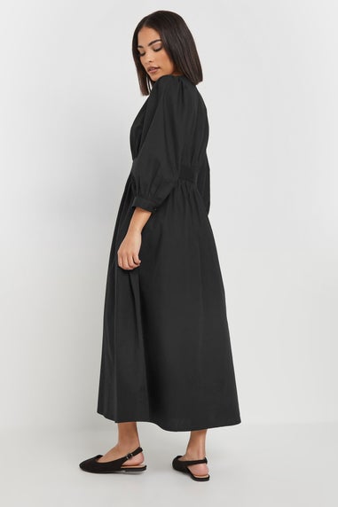 PixieGirl Petite Black Button Midi Dress