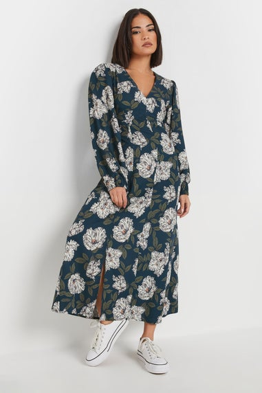 Pixiegirl Navy Blue Floral Midi Tea Dress