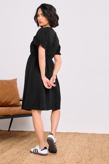 Pixiegirl Black Tie Front Mini Dress