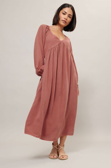 Pixiegirl Pink Woven Tie Back Smock Dress