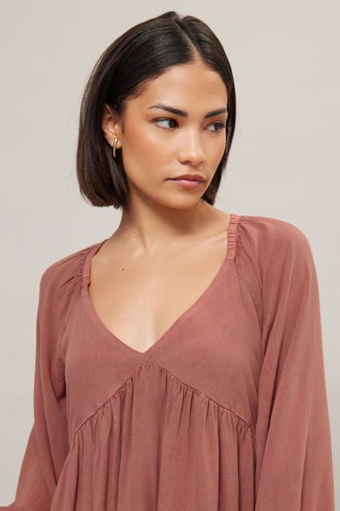 Pixiegirl Pink Woven Tie Back Smock Dress