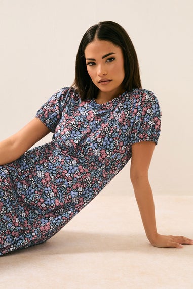 Pixiegirl Blue Ditsy Floral Tea Dress