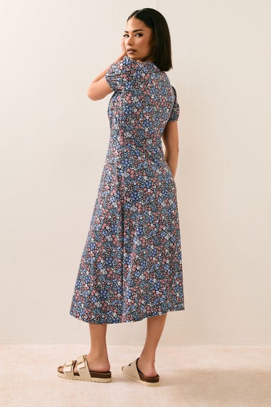 Pixiegirl Blue Ditsy Floral Tea Dress