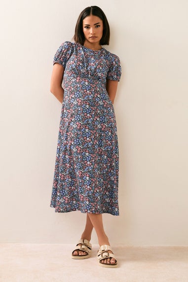 Pixiegirl Blue Ditsy Floral Tea Dress