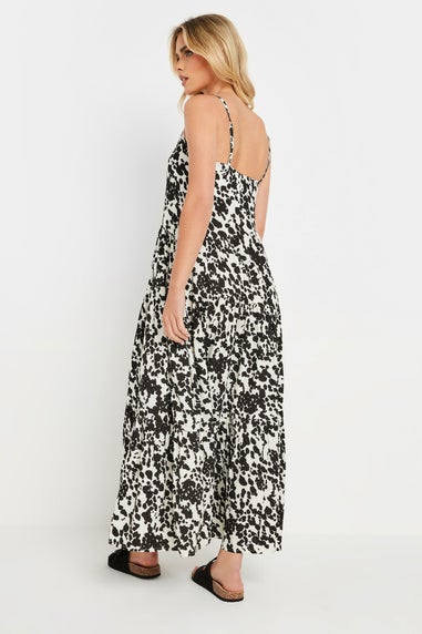 Pixiegirl Black & White Cow Print Asymmetric Tiered Dress