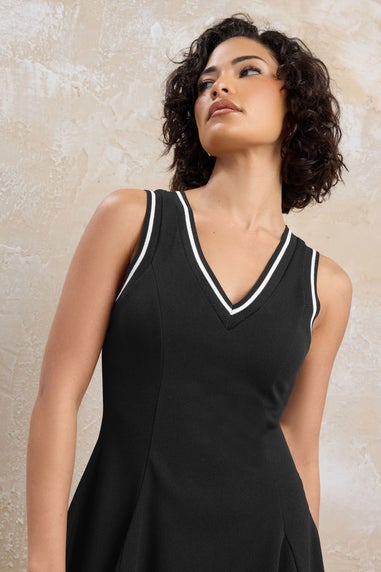 Pixiegirl Petite Black Contrast Trim Sports Mini Dress