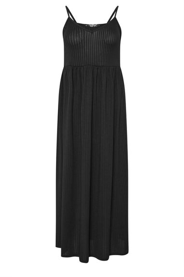 Pixiegirl Black Ribbed Strappy Maxi Dress