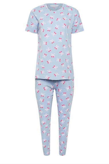 Pixiegirl Blue Cherry Bow Graphic Tapered Pyjama Set