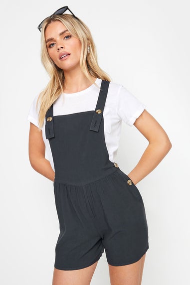Pixiegirl Black Acid Wash Short Dungarees
