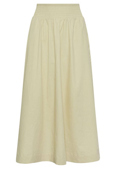 PixieGirl Petite Stone Brown Poplin Maxi Skirt