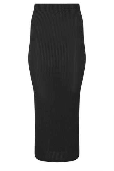 Pixiegirl Black Ribbed Maxi Tube Skirt