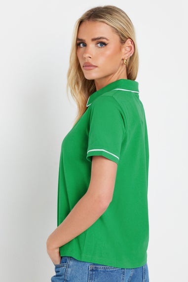 Pixiegirl Green Contrast Trim Polo Shirt