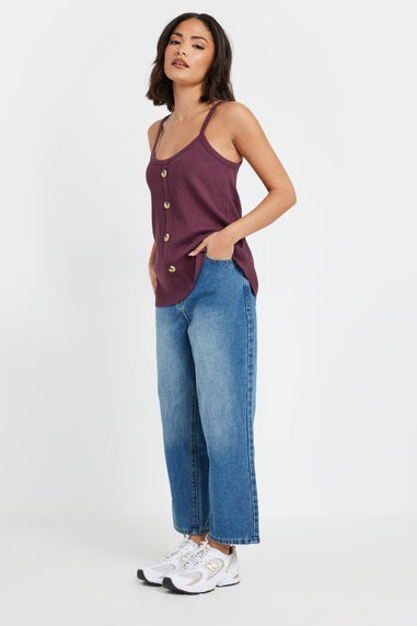 Pixiegirl Petite 2 Pack Sage Green & Purple Button Down Cami Tops