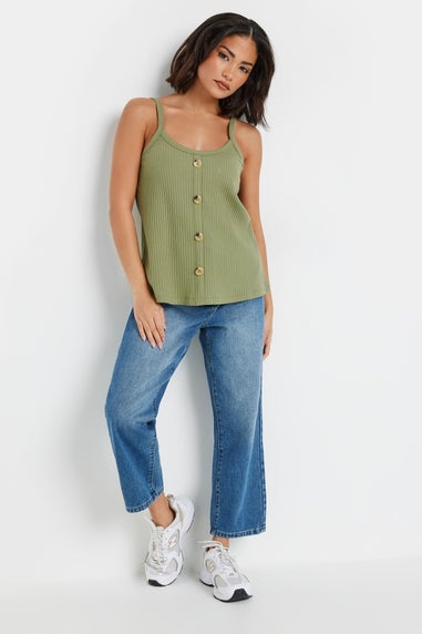 Pixiegirl Petite 2 Pack Sage Green & Purple Button Down Cami Tops