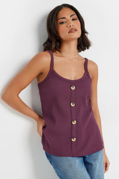 Pixiegirl Petite 2 Pack Sage Green & Purple Button Down Cami Tops