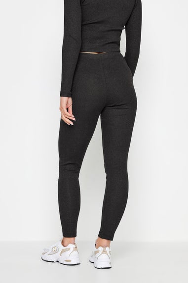 Pixiegirl Black Metallic Ribbed Leggings