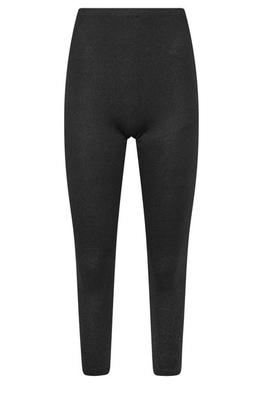 Pixiegirl Black Metallic Ribbed Leggings