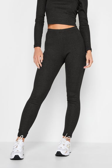 Pixiegirl Black Metallic Ribbed Leggings