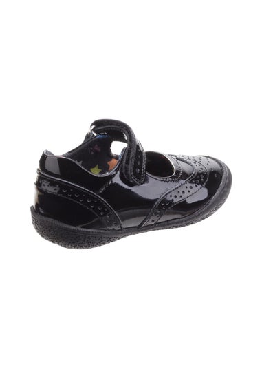 Hush Puppies Black Rina Junior Patent School Shoe