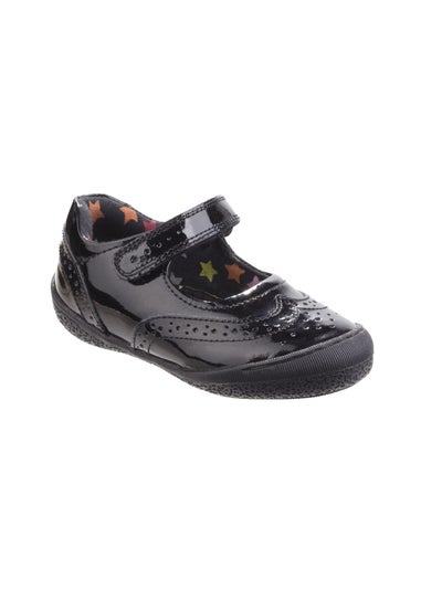 Hush Puppies Black Rina Junior Patent School Shoe