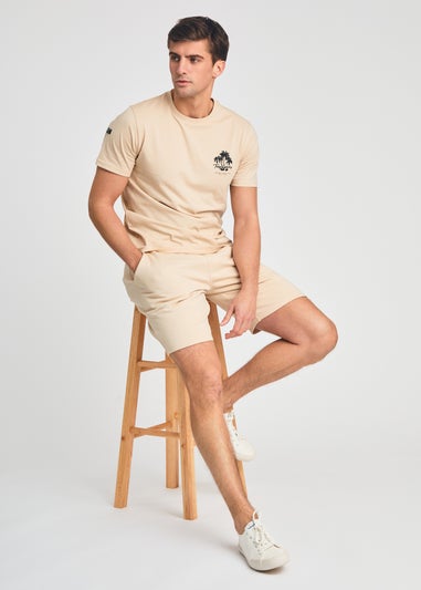 Tokyo Laundry Stone Beach Logo T-Shirt & Jogger Short Set