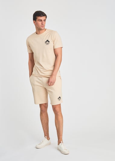 Tokyo Laundry Stone Beach Logo T-Shirt & Jogger Short Set