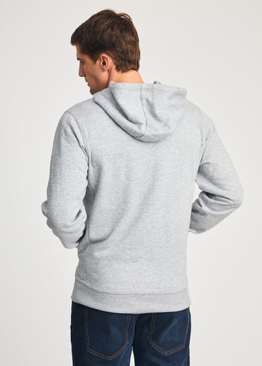 Tokyo Laundry Light Grey Full Zip Printed Hoody With Drawcord