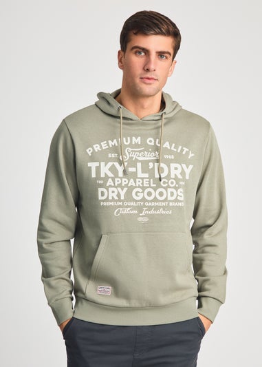 Tokyo Laundry Grey Printed Hoody With Drawcord