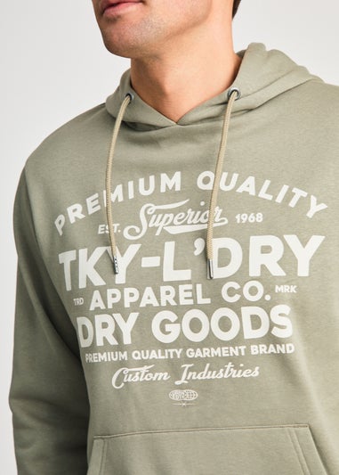 Tokyo Laundry Grey Printed Hoody With Drawcord