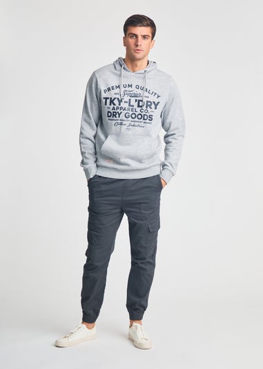 Tokyo Laundry Light Grey Printed Hoody With Drawcord
