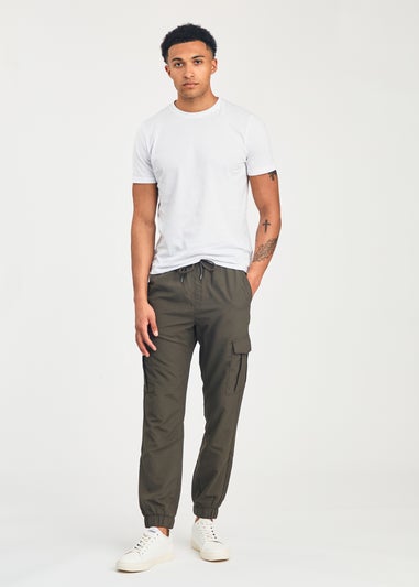 Tokyo Laundry Khaki Nylon Drawstring Cargo Trousers