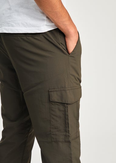 Tokyo Laundry Khaki Nylon Drawstring Cargo Trousers