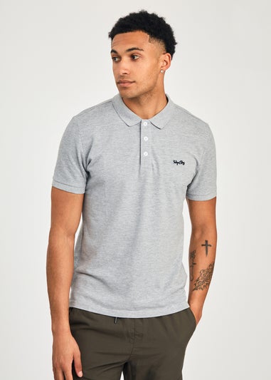 Tokyo Laundry Light Grey 3-Pack Embroidered Logo Polo Shirt