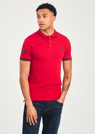 Tokyo Laundry Navy Cotton Short Sleeve Button-Up Polo Shirt
