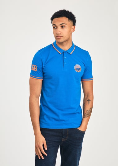 Tokyo Laundry Navy Cotton Short Sleeve Button-Up Polo Shirt