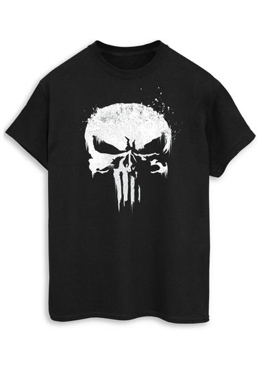 Marvel Punisher Skull Logo Black Graphic T-Shirt