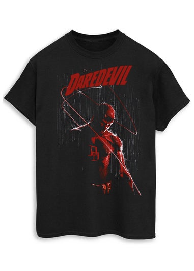 Marvel Daredevil Standing In The Rain Black Graphic T-Shirt