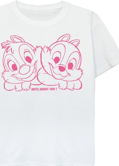 Disney Chip N Dale Nuts About You Kids White Graphic T-Shirt (3-13 Years)