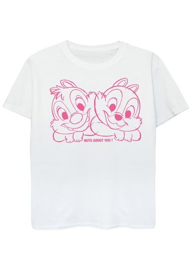 Disney Chip N Dale Nuts About You Kids White Graphic T-Shirt (3-13 Years)