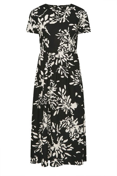 PixieGirl Petite Black Floral Print Tie Back Midaxi Dress