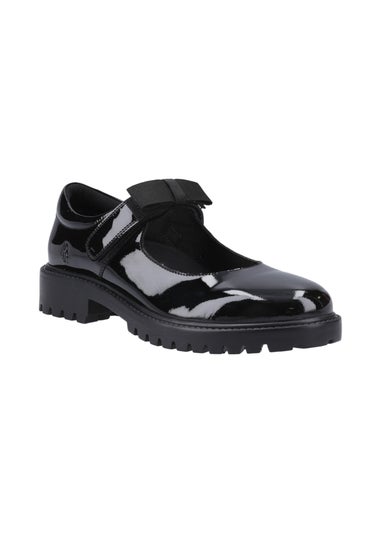 Hush Puppies Black Astrid Bow Patent Senior