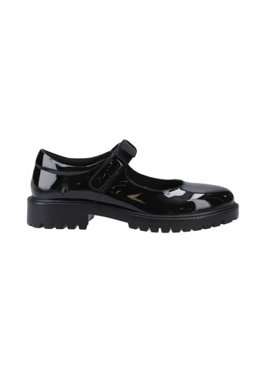 Hush Puppies Black Astrid Bow Patent Senior