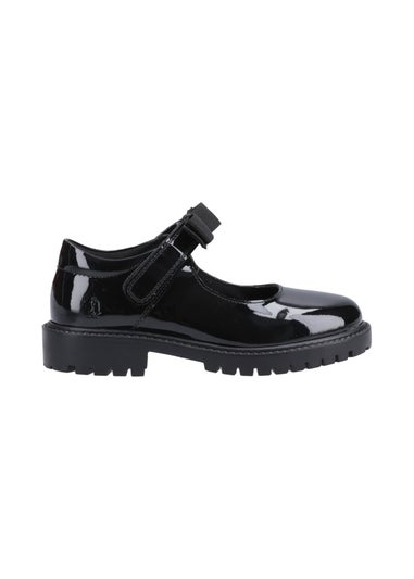 Hush Puppies Black Astrid Bow Patent Junior