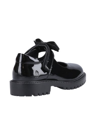 Hush Puppies Black Astrid Bow Patent Junior