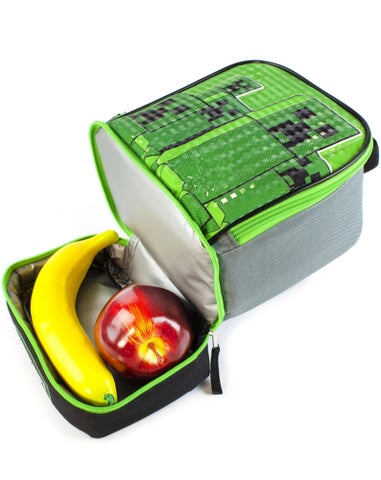 Minecraft Creeper Compartment Zip Green Lunchbag