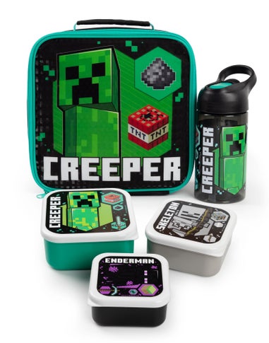 Minecraft Creeper 5 Piece Lunch Bag Set