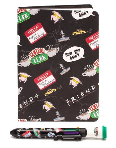 Friends Notebook and Multi-colour Pen Set
