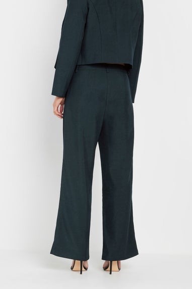 PixieGirl Petite Navy Blue Tailored Tab Wide Leg Trousers