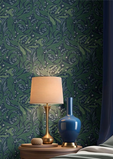 Muriva Vale Leaf Blue & Green